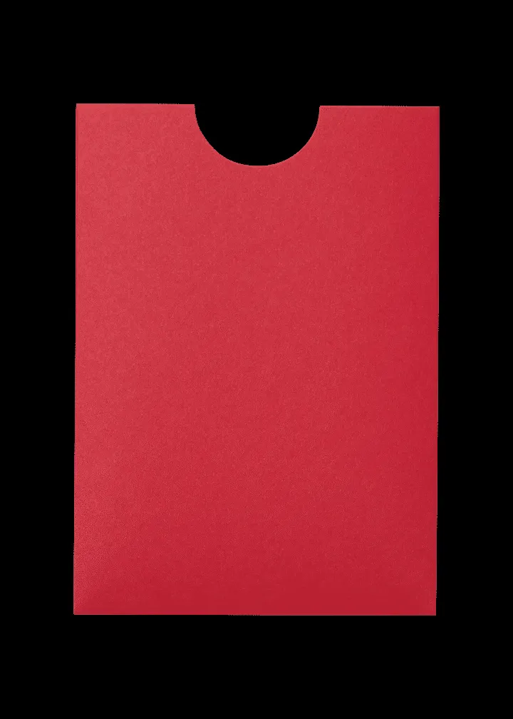 Cherry Red Solid Sleeve, 5" x 7" Pocket & Folder Invitation