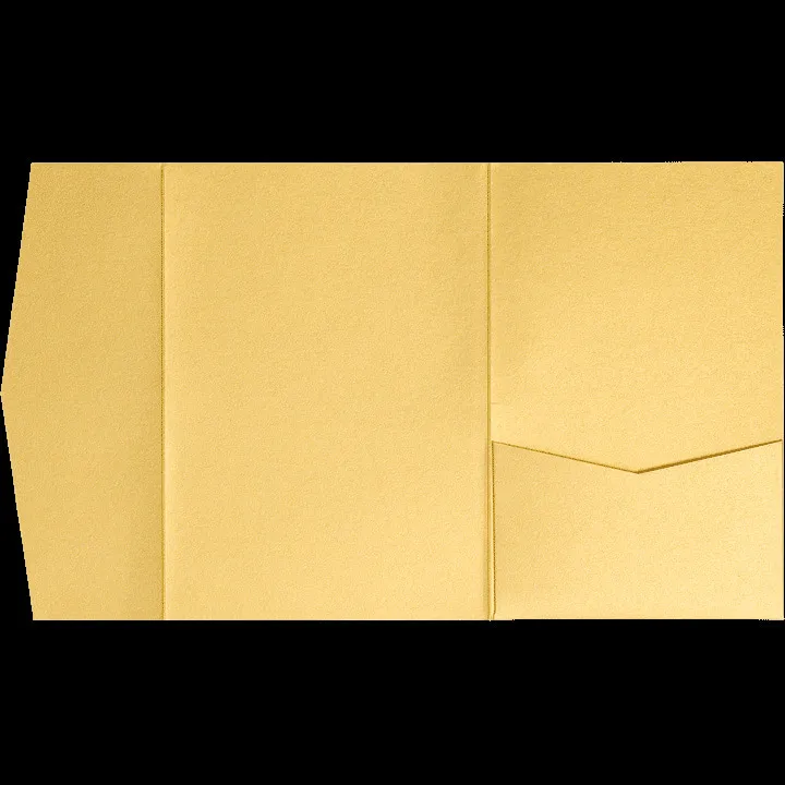 AP Printing - Gold Metallic Pocket & Folder Invitation Card, A-7.5 Himalaya - Custom Printing Services