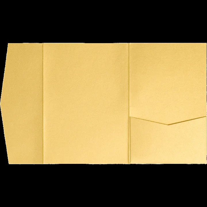 AP Printing - Gold Metallic Pocket & Folder Invitation Card, A7 Himalaya - Custom Printing Services