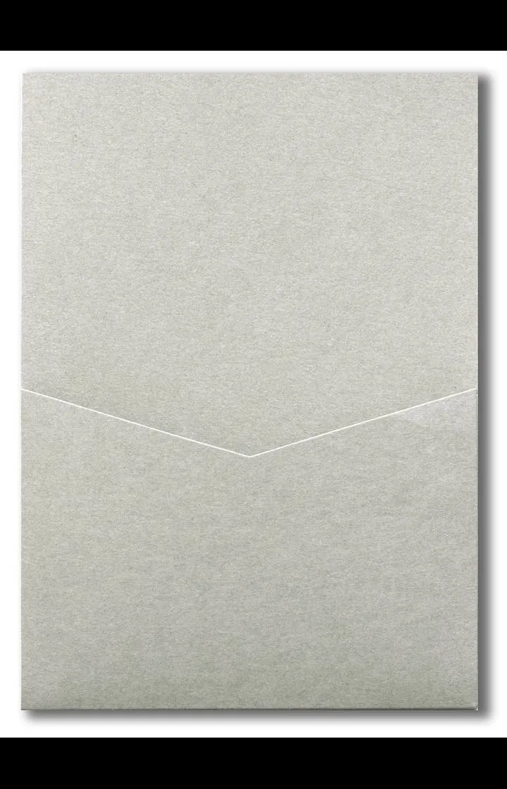 AP Printing - Gray Smoke Solid Pocket & Folder Invitation Card, A7 Denali - Custom Printing Services