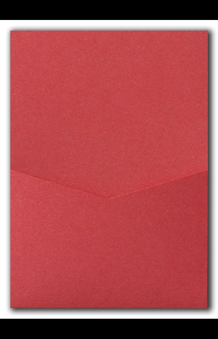 AP Printing - Jupiter Red Metallic Pocket & Folder Invitation Card, A7 Denali - Custom Printing Services
