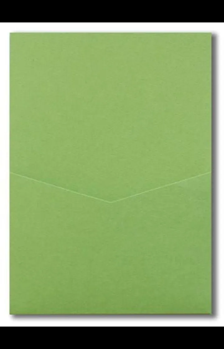 AP Printing - Meadow Green Solid Pocket & Folder Invitation Card, A7 Denali - Custom Printing Services