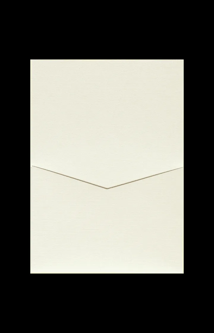 AP Printing - Metallic Cream Linen Pocket & Folder Invitation Card, A7 Denali Bilingual - Custom Printing Services