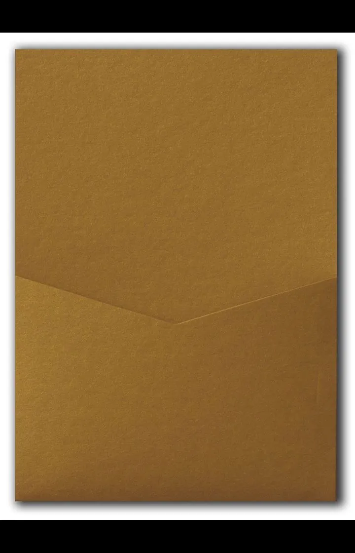 AP Printing - Antique Gold Metallic Pocket & Folder Invitation Card, A7 Denali - Custom Printing Services