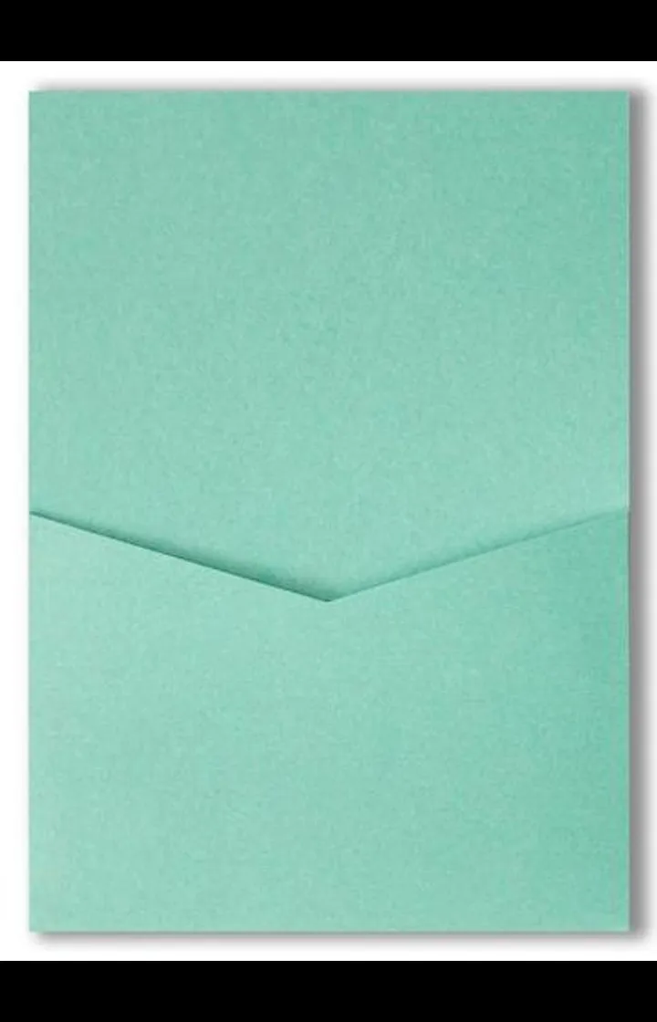 Aqua Lagoon Metallic Pocket & Folder Invitation Card, A7 Denali AP Printing - Aqua Lagoon Metallic Pocket & Folder Invitation Card, A7 Denali - Custom Printing Services