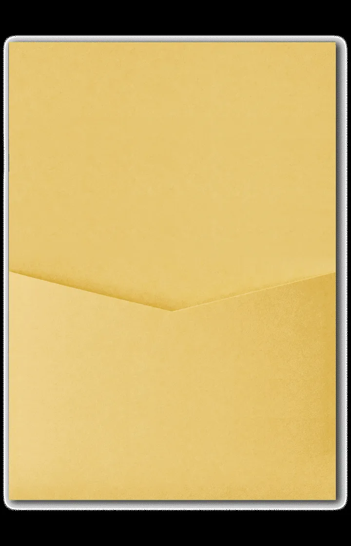 AP Printing - Banana Yellow Solid Pocket & Folder Invitation Card, A7 Denali - Custom Printing Services