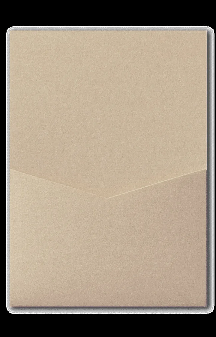 Beige Sand Metallic Pocket & Folder Invitation Card, A7 Denali AP Printing - Beige Sand Metallic Pocket & Folder Invitation Card, A7 Denali - Custom Printing Services