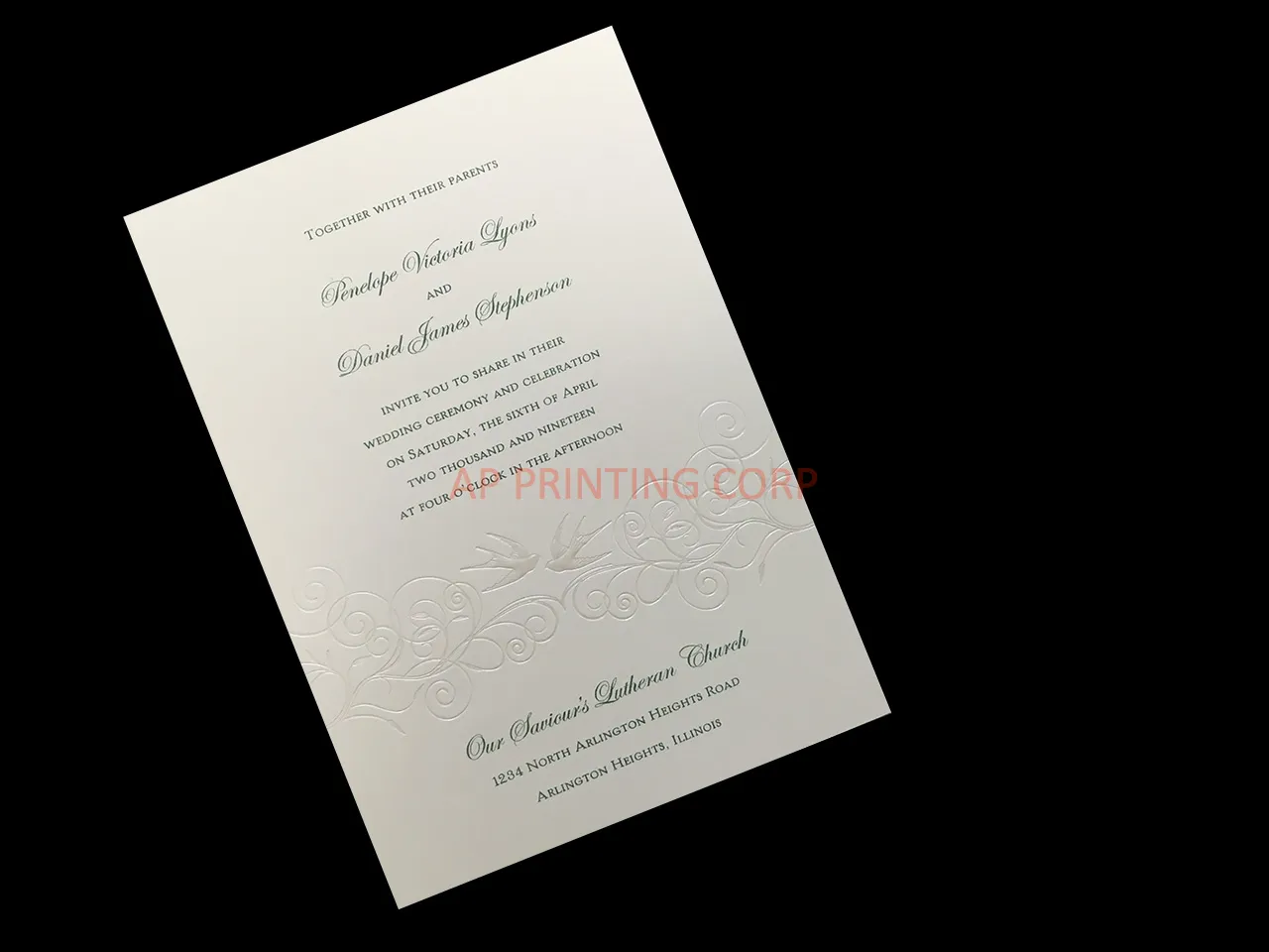 AP Printing - Love in Flight [CC-26] Birds & Doves Wedding Invitation - Custom Printing Services