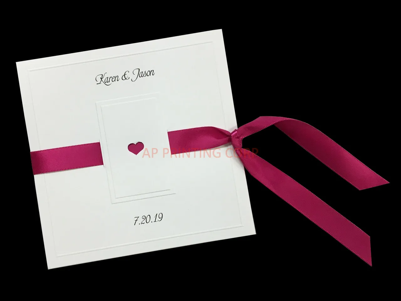 AP Printing - Paneled Heart [CC-35] Pocket & Folder Invitation - Custom Printing Services