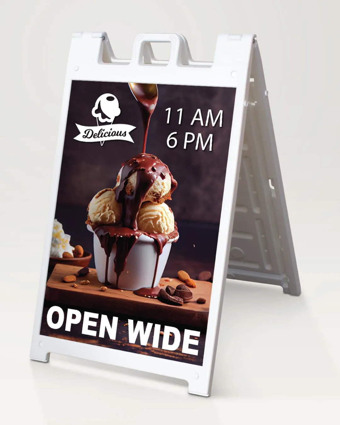 AP Printing - Flashy Ice Cream A Frame Signs - Custom Printing Services