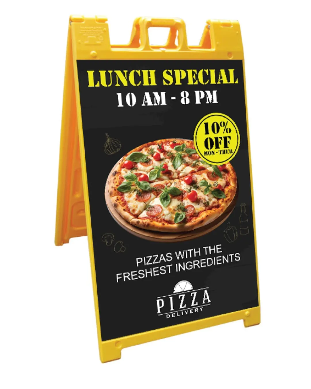 Flashy Pizza A Frame Signs AP Printing - Flashy Pizza A Frame Signs - Custom Printing Services