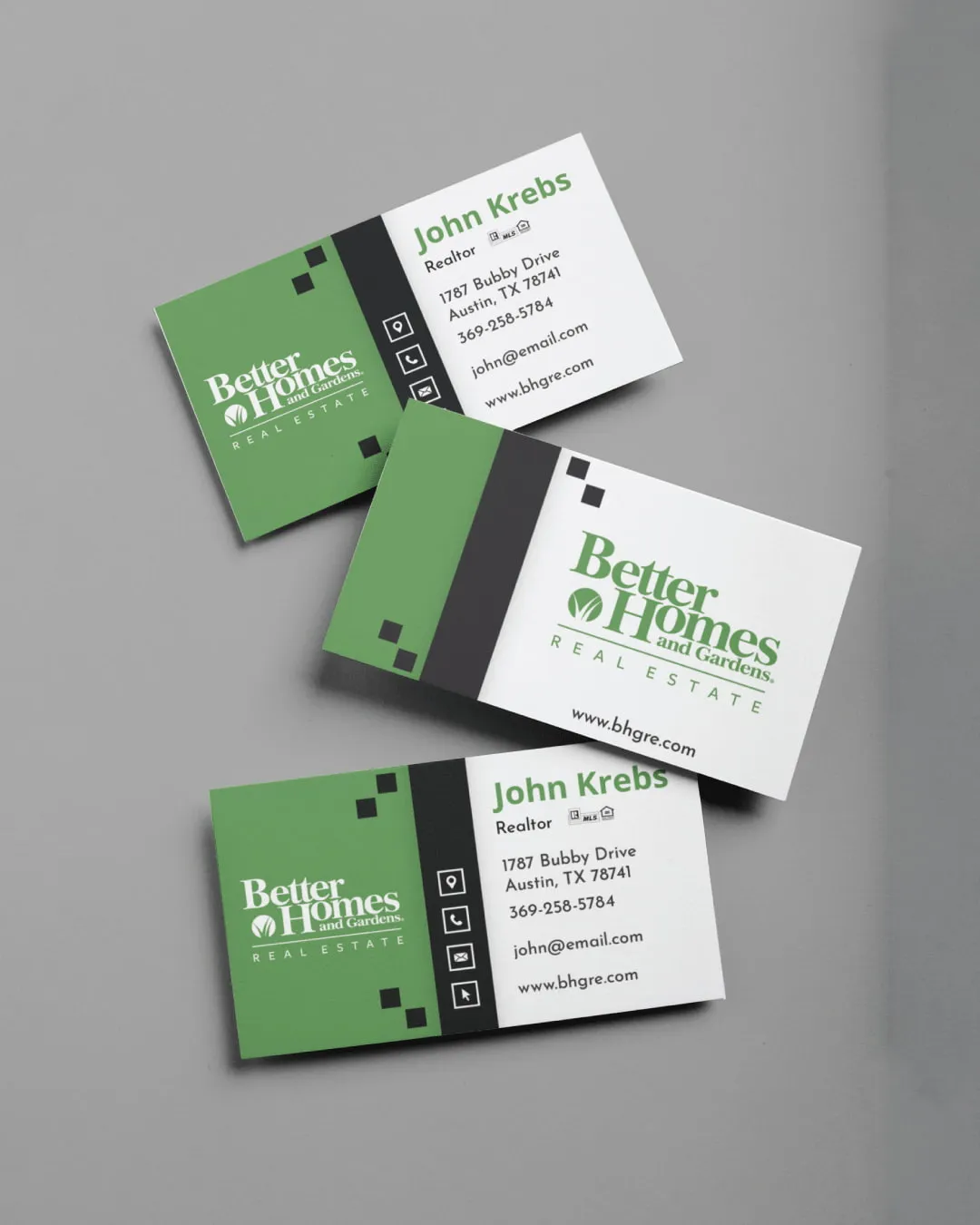 Green Pixel BHGRE Standard Business Cards AP Printing - Green Pixel BHGRE Standard Business Cards - Custom Printing Services