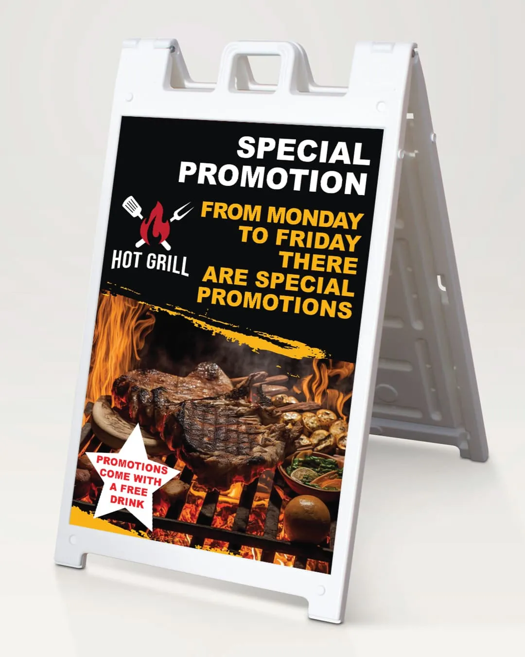 Rustic Black and Yellow A Frame Signs AP Printing - Rustic Black and Yellow A Frame Signs - Custom Printing Services