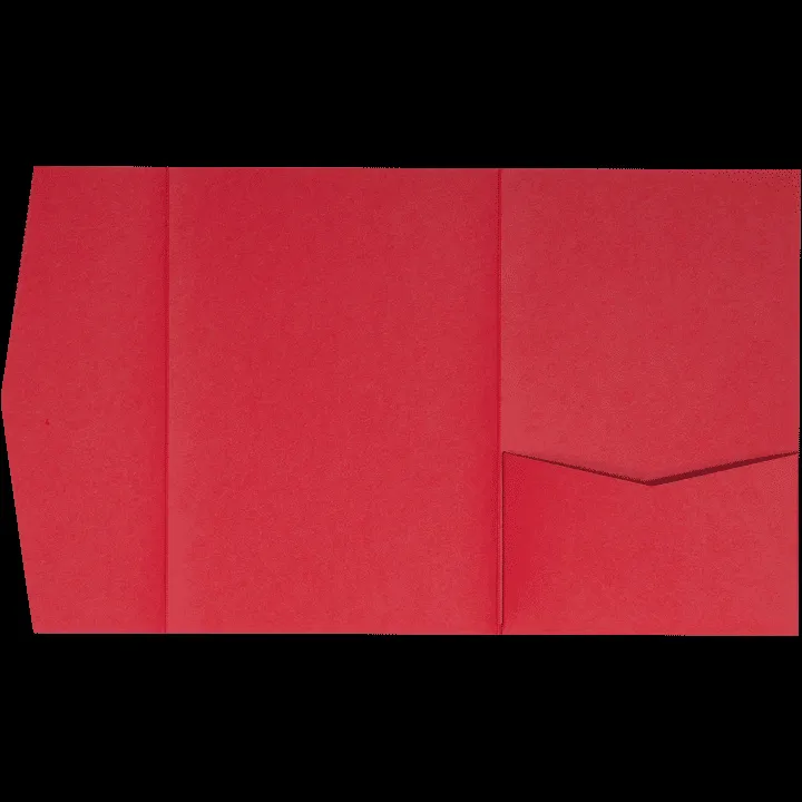 Cherry Red Solid Pocket & Folder Invitation Card, A-7.5 Himalaya AP Printing - Cherry Red Solid Pocket & Folder Invitation Card, A-7.5 Himalaya - Custom Printing Services