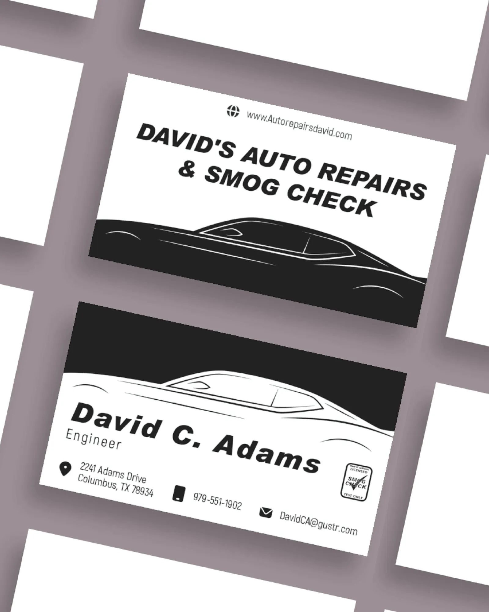 AP Printing - Car Service Standard Business Cards - Custom Printing Services