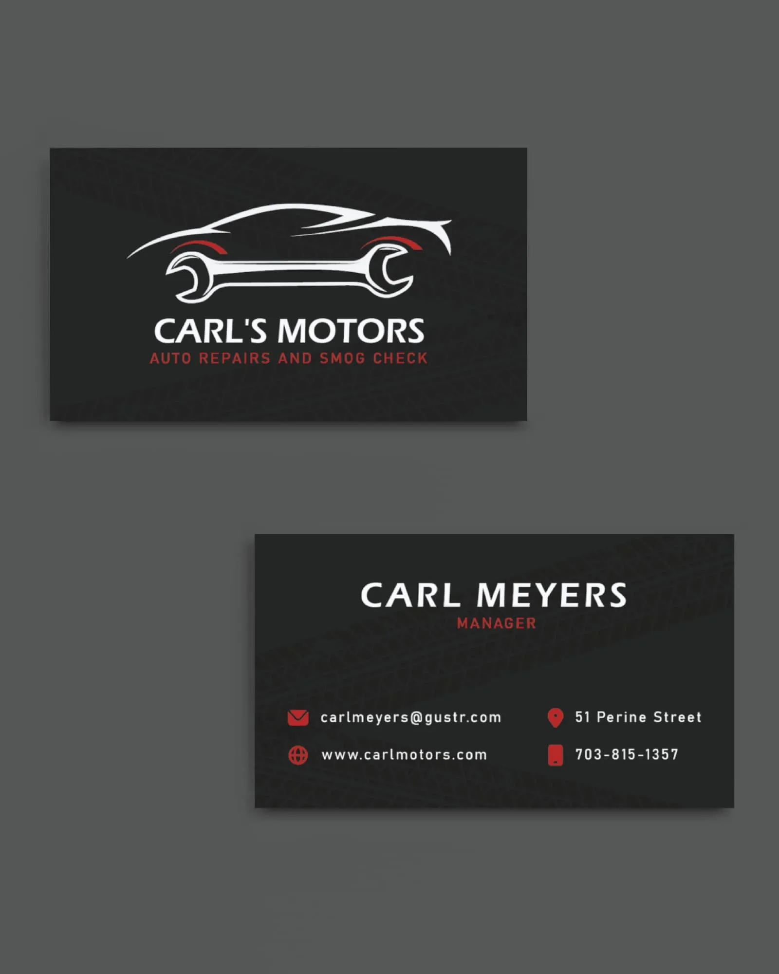 AP Printing - Wheels Mark Standard Business Cards - Custom Printing Services