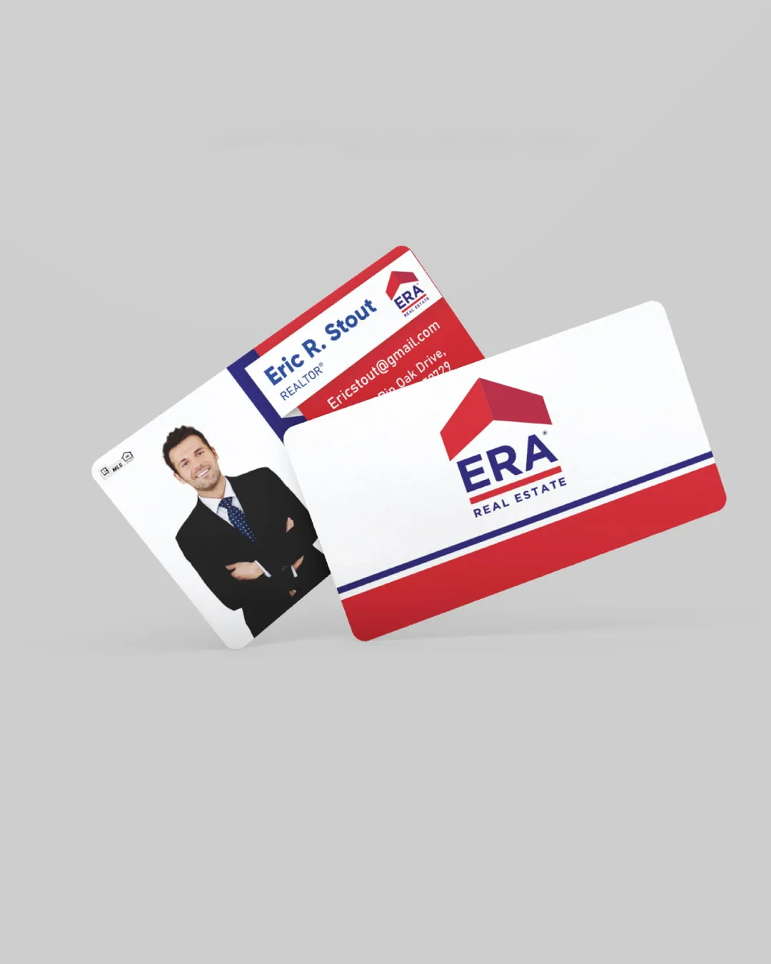 AP Printing - ERA Navy Blue Stripe Standard Business Cards - Custom Printing Services