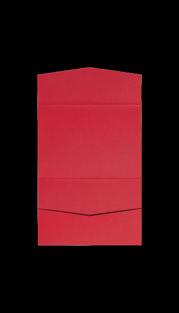 Cherry Red Solid Pocket & Folder Invitation Card, A7 Atlas AP Printing - Cherry Red Solid Pocket & Folder Invitation Card, A7 Atlas - Custom Printing Services