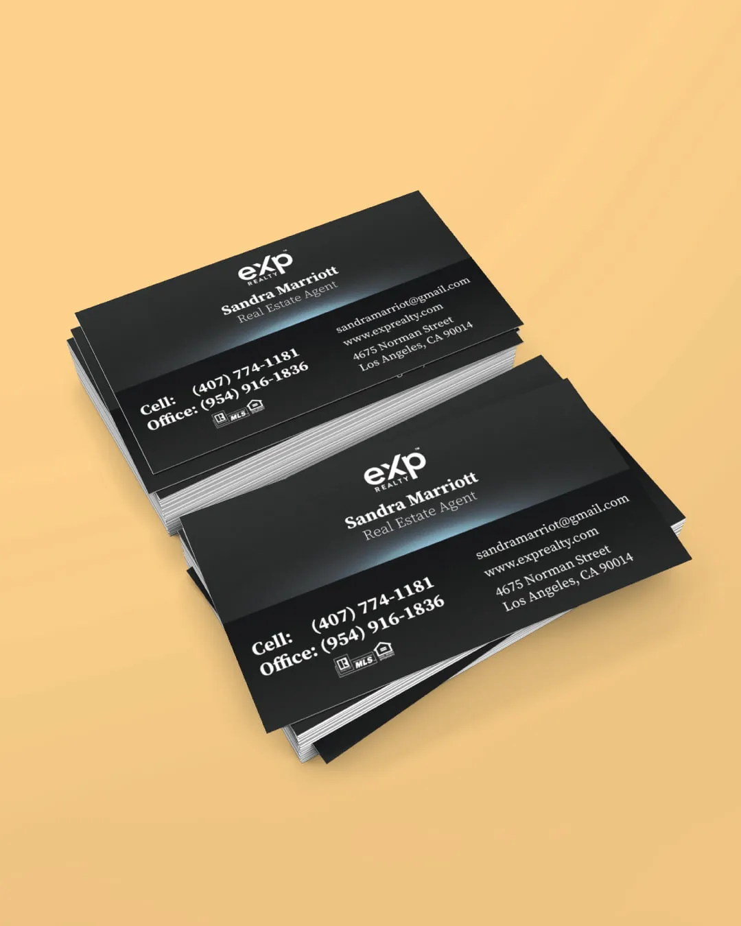 AP Printing - Exp Realty White Flash Standard Business Cards - Custom Printing Services