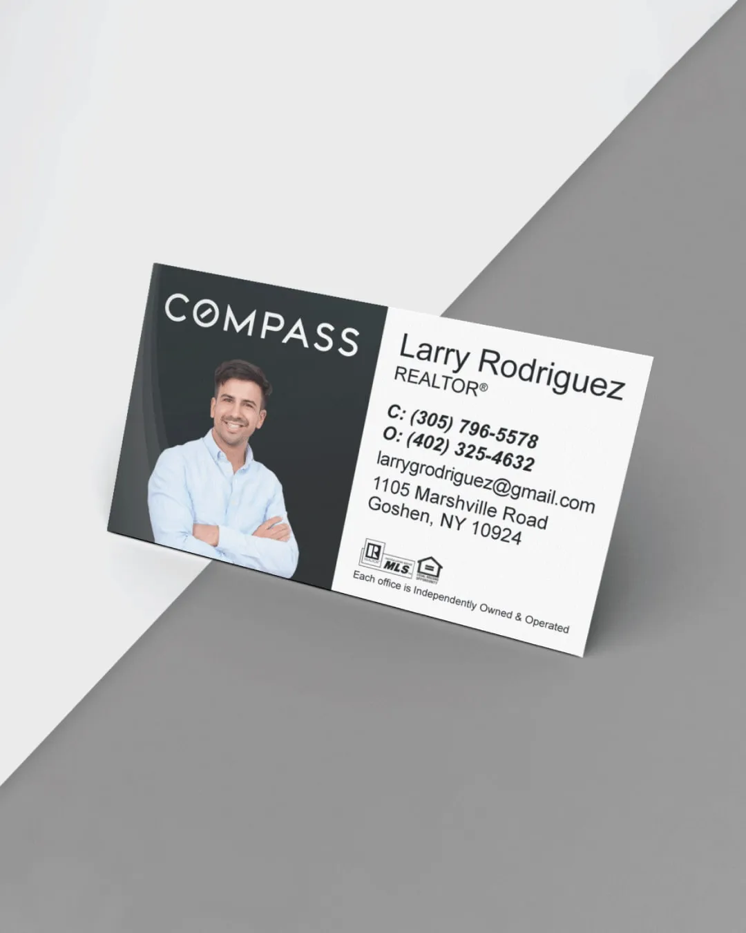 AP Printing - Compass Combination W\/B Standard Business Cards - Custom Printing Services