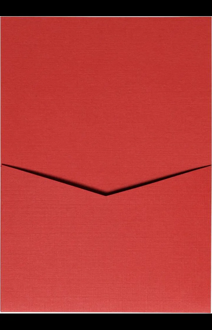 Red Pepper Linen Pocket & Folder Invitation Card, A7 Denali AP Printing - Red Pepper Linen Pocket & Folder Invitation Card, A7 Denali - Custom Printing Services