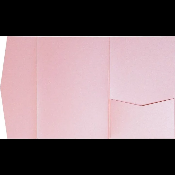 Rose Pink Metallic Pocket & Folder Invitation Card, A7 Himalaya AP Printing - Rose Pink Metallic Pocket & Folder Invitation Card, A7 Himalaya - Custom Printing Services