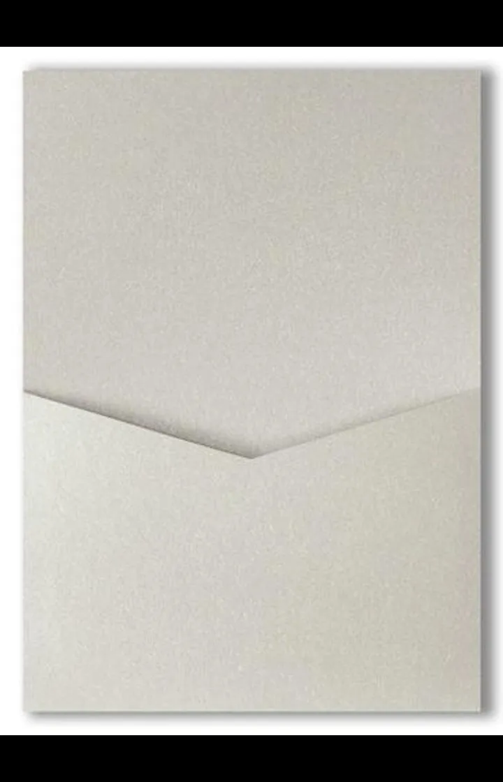 Silver Metallic Pocket & Folder Invitation Card, A7 Denali AP Printing - Silver Metallic Pocket & Folder Invitation Card, A7 Denali - Custom Printing Services