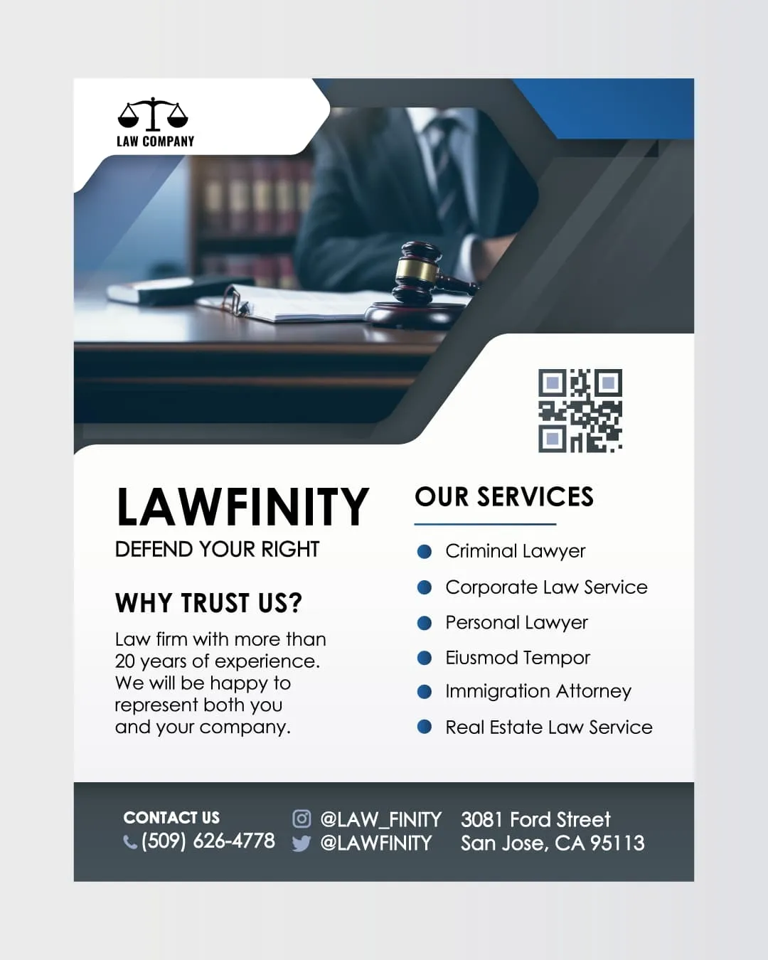 Modern Blue Jurisdiction Law Firm Flyer AP Printing - Modern Blue Jurisdiction Law Firm Flyer - Custom Printing Services