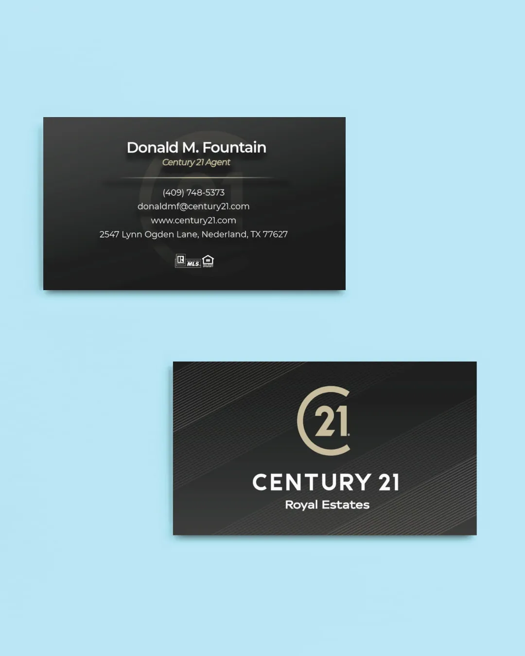 Century 21 Black Diagonal Lines Standard Business Cards AP Printing - Century 21 Black Diagonal Lines Standard Business Cards - Custom Printing Services