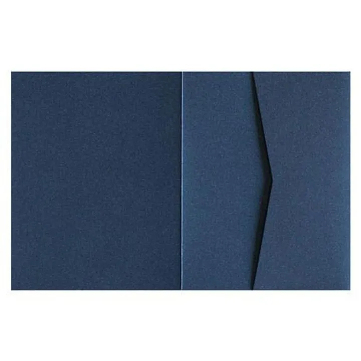 AP Printing - Dark Blue 107 lb Metallic Pocket & Folder Invitation Card, A2 Sierra - Custom Printing Services