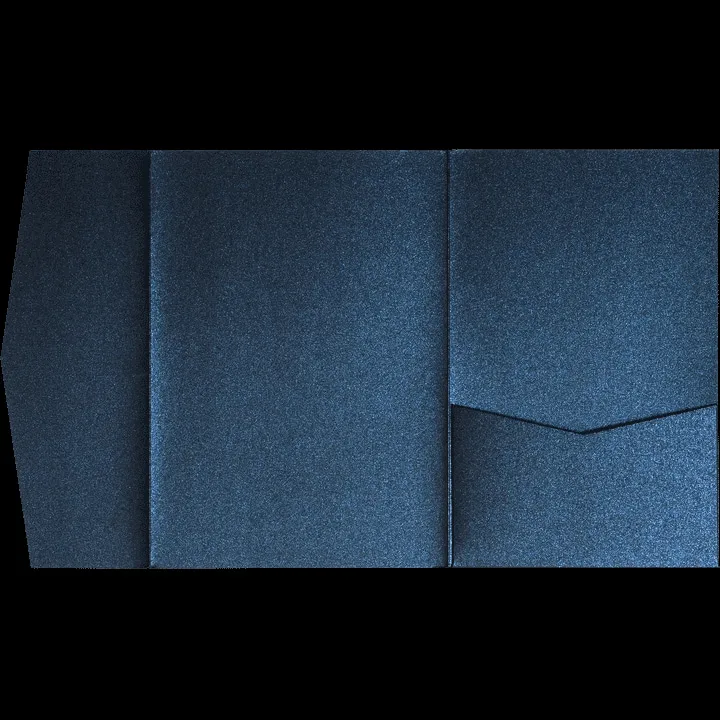 AP Printing - Dark Blue Metallic Pocket & Folder Invitation Card, A-7.5 Himalaya - Custom Printing Services