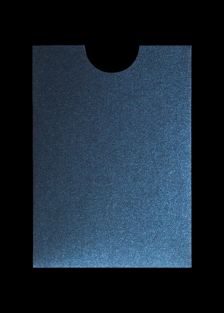 Dark Blue Metallic Sleeve, 5" x 7" Pocket & Folder Invitation
