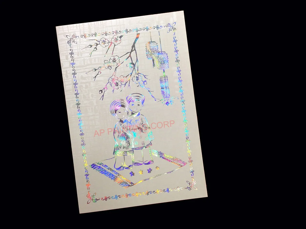 AP Printing - DRCM-TT-RF [V-L-02] Regal Floral Symphony Bride & Groom Wedding Invitation - Custom Printing Services