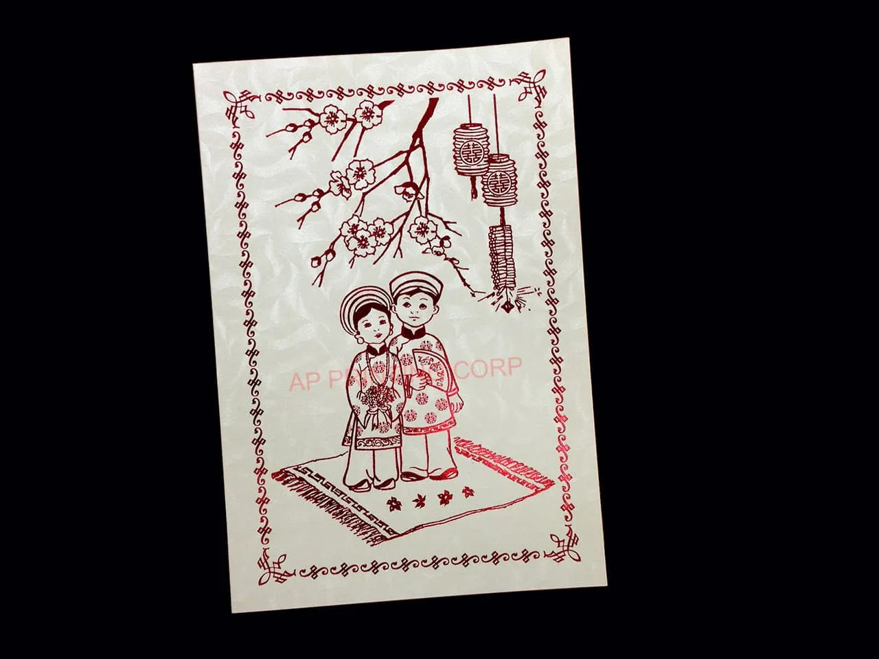 AP Printing - DRCM-TVS2-D [V-L-02] Floral Majesty Bride & Groom Wedding Invitation - Custom Printing Services