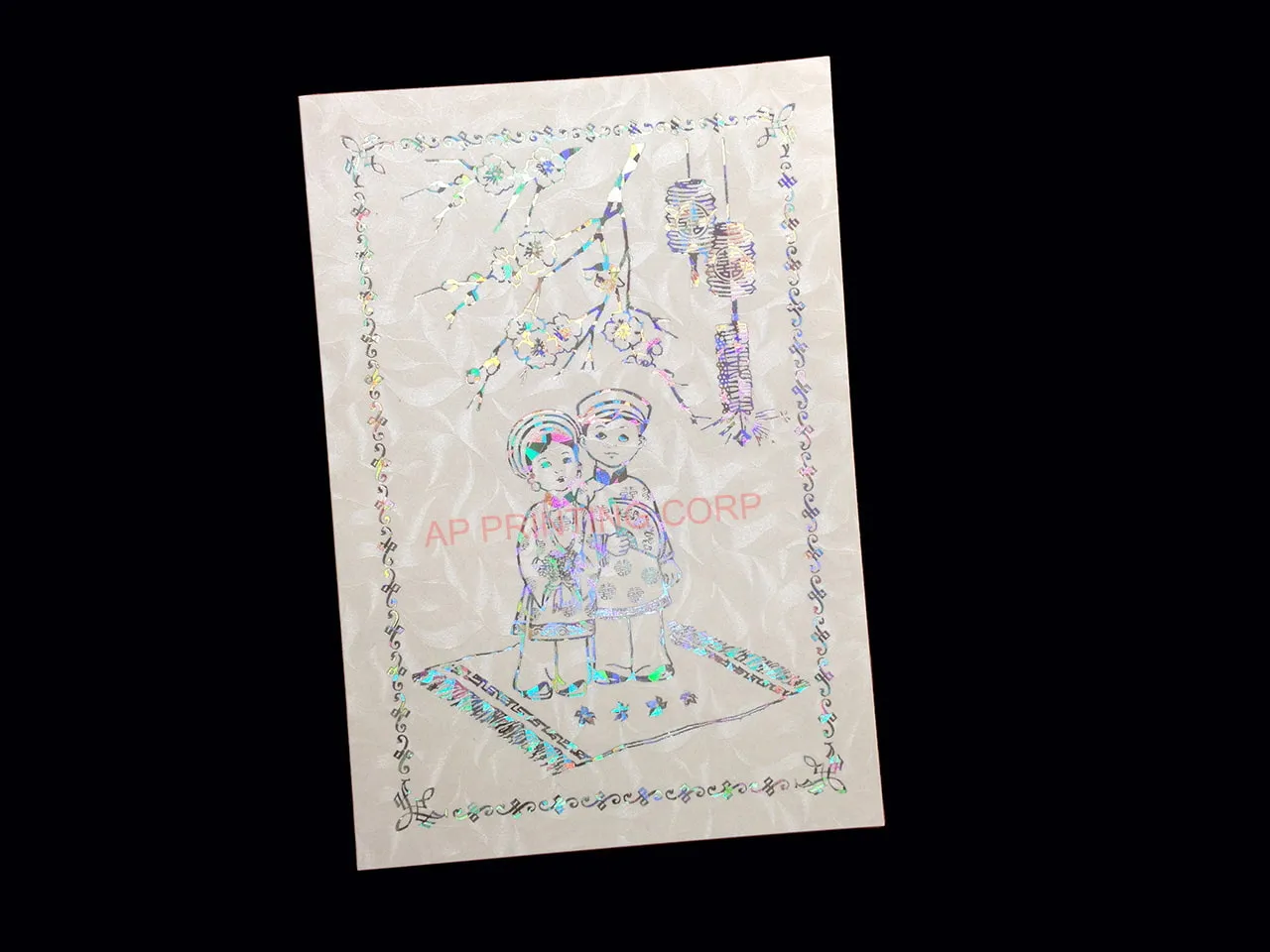 AP Printing - DRCM-TVS2-RF [V-L-02] Ornate Floral Radiance Bride & Groom Wedding Invitation - Custom Printing Services
