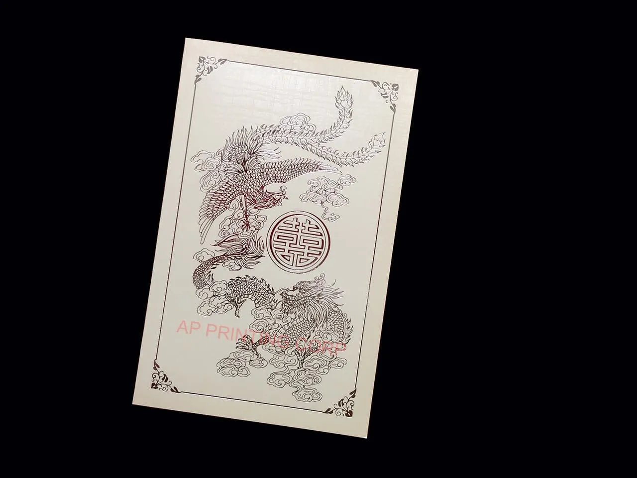 AP Printing - RP2-TT-S-B [V-L-01] Eastern Enchantment Dragon & Phoenix Wedding Invitation - Custom Printing Services
