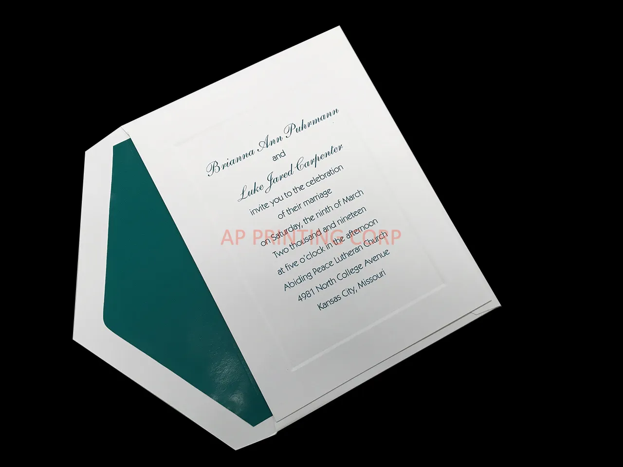 AP Printing - White Paneled Petite [CC-01] Elegant Wedding Invitation - Custom Printing Services