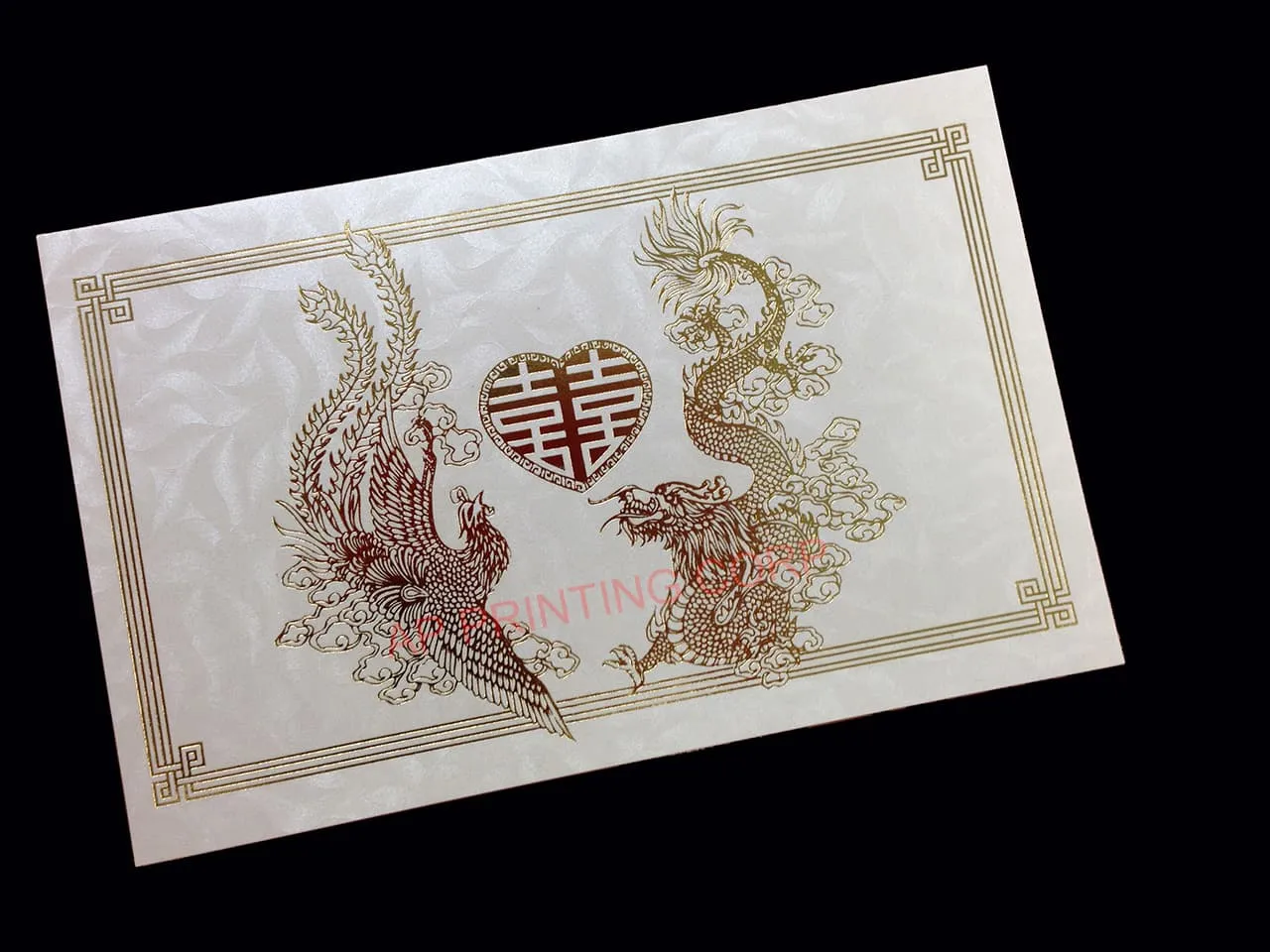 AP Printing - RP1-TVS2-V [V-L-02] Opulent Myth Dragon & Phoenix Wedding Invitation - Custom Printing Services