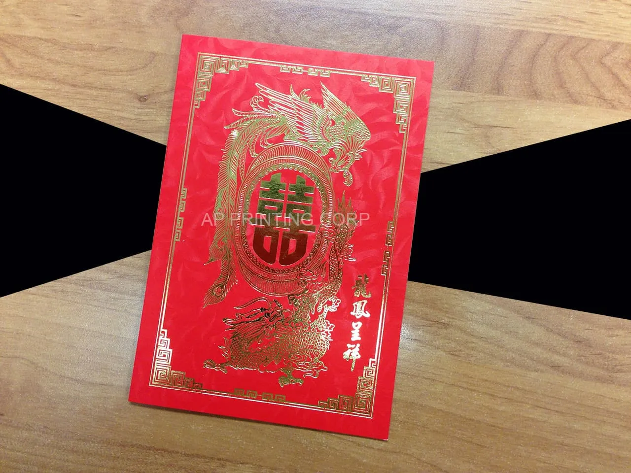 AP Printing - RP7-DVS2-V [V-L-02] Chromatic Dynasty Dragon & Phoenix Wedding Invitation - Custom Printing Services
