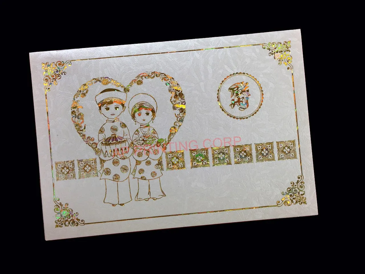 AP Printing - DR8-TBC-V2 [V-L-02] Divine Harmony Bride & Groom Wedding Invitation - Custom Printing Services