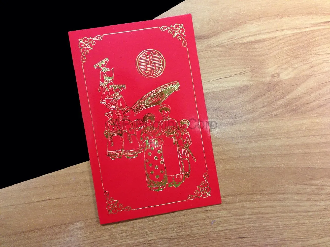 AP Printing - DR1-DB-V [V-L-01] Golden Promise Bride & Groom Wedding Invitation - Custom Printing Services