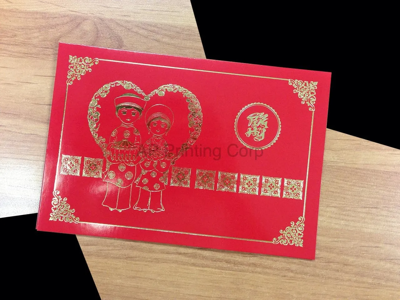 AP Printing - DR8-DB-V [V-L-01] Whispering Love Bride & Groom Wedding Invitation - Custom Printing Services