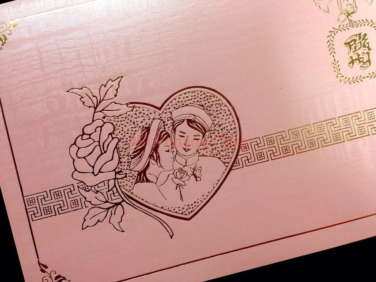 AP Printing - DRBH-HT-V [V-L-01] Sophisticated Bliss Bride & Groom Wedding Invitation - Custom Printing Services