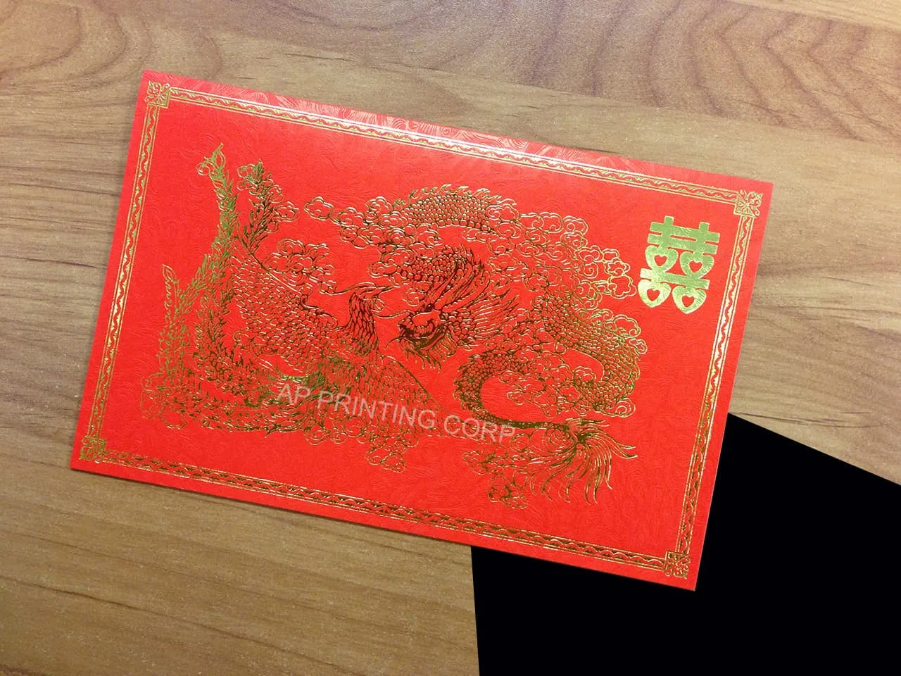 AP Printing - RP5-DC-V [V-L-01] Legends Unveiled Dragon & Phoenix Wedding Invitation - Custom Printing Services