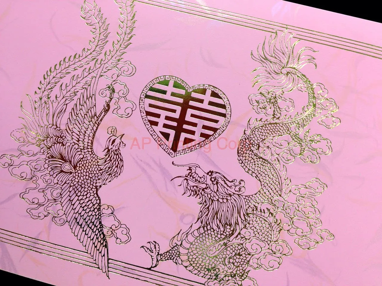 AP Printing - RP1-RPD-V [V-L-02] Mythical Grace Dragon & Phoenix Wedding Invitation - Custom Printing Services