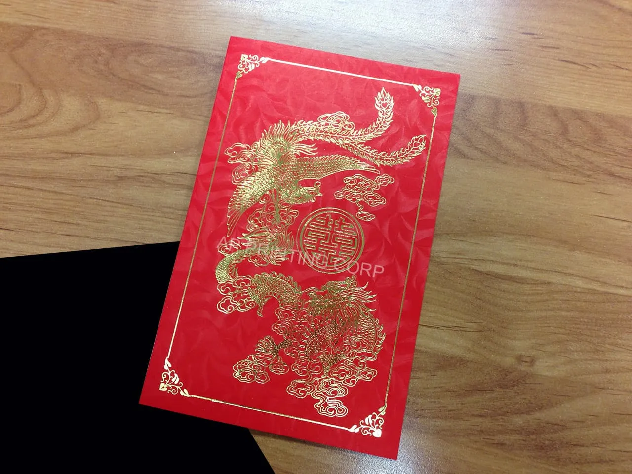 AP Printing - RP2-DVS2-V-B [V-L-02] Divine Duo Dragon & Phoenix Wedding Invitation - Custom Printing Services