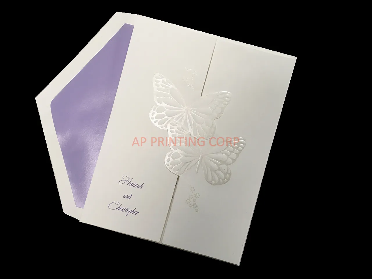 AP Printing - Butterfly Wishes [CC-15] Pocket & Folder Invitation - Custom Printing Services