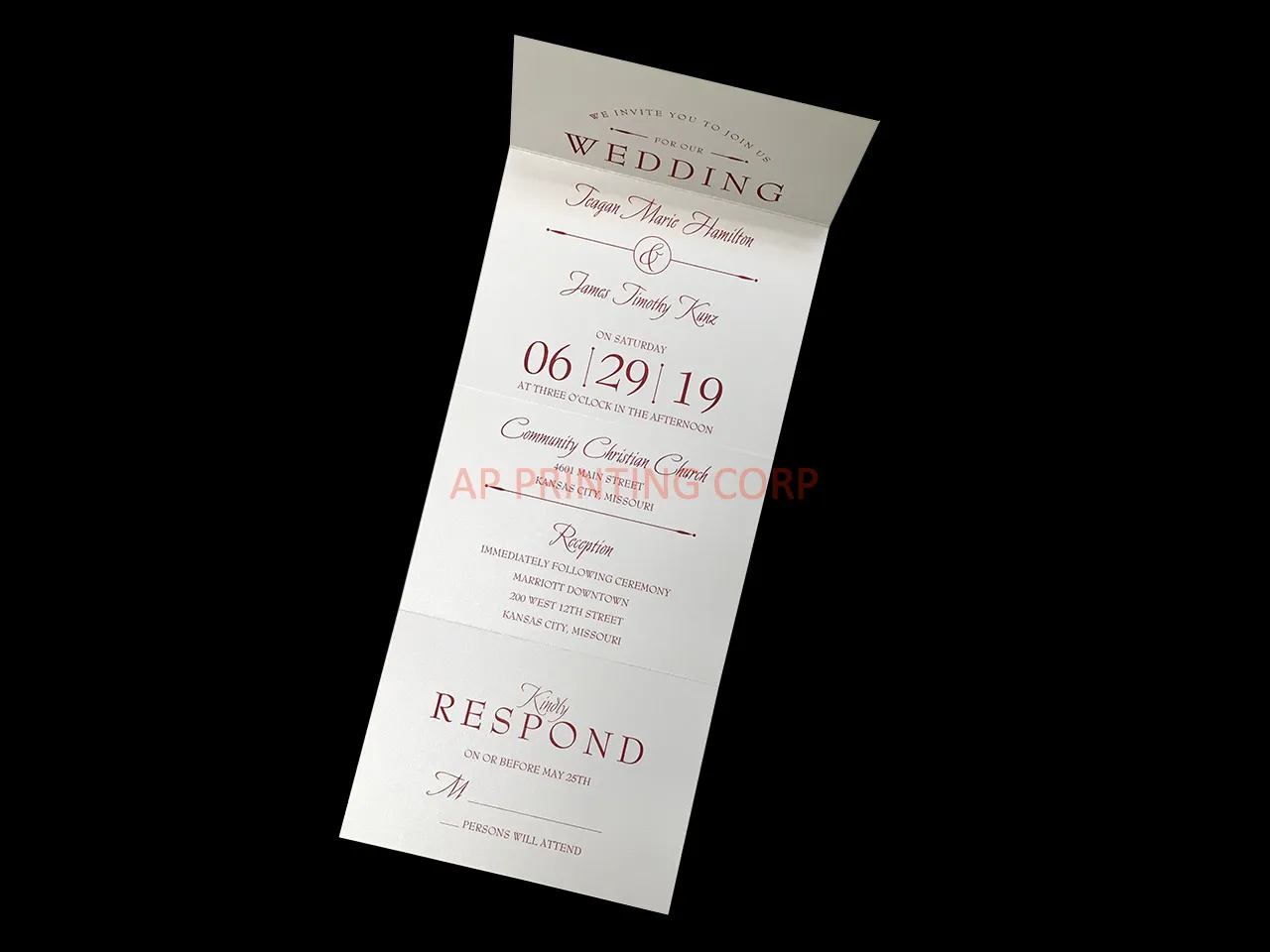 AP Printing - Retro Typography Seal & Send [CC-30] Pocket & Folder Invitation - Custom Printing Services