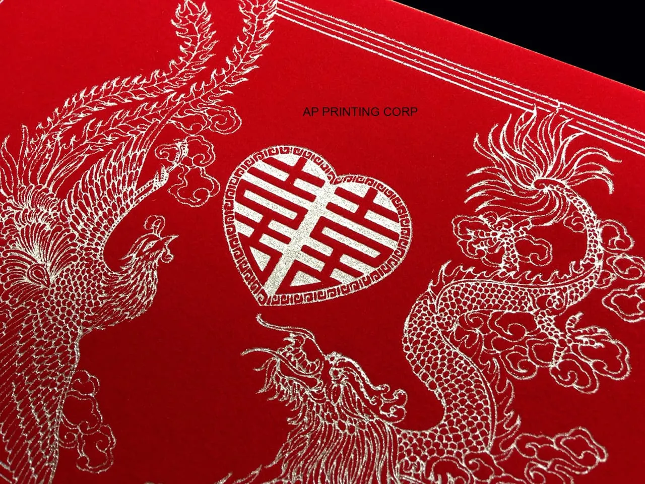 AP Printing - RP1-ND-S [V-L-03] Imperial Elegance Dragon & Phoenix Wedding Invitation - Custom Printing Services