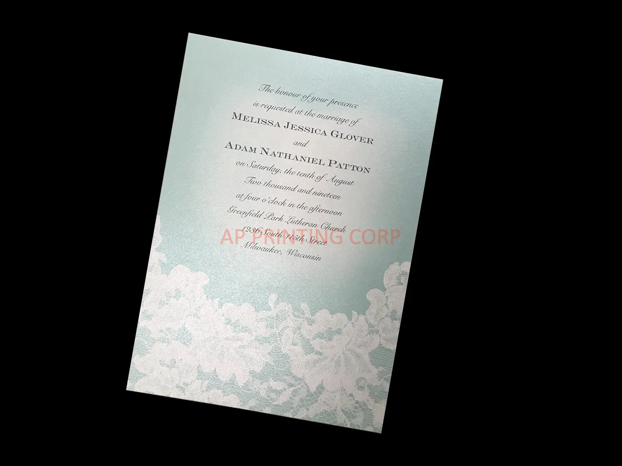 AP Printing - Lace Appeal [CC-45] Elegant Wedding Invitation - Custom Printing Services